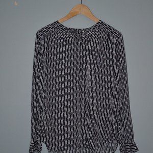 Navy and White pattern blouse